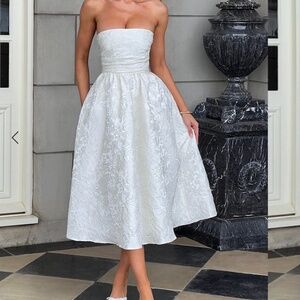 SAOIRSE Ivory Midi Dress - Babyboo